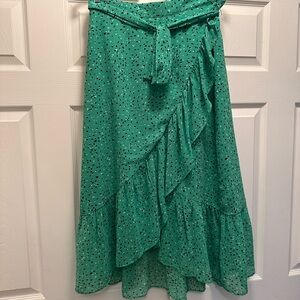 Ann Taylor Green Ruffle Skirt